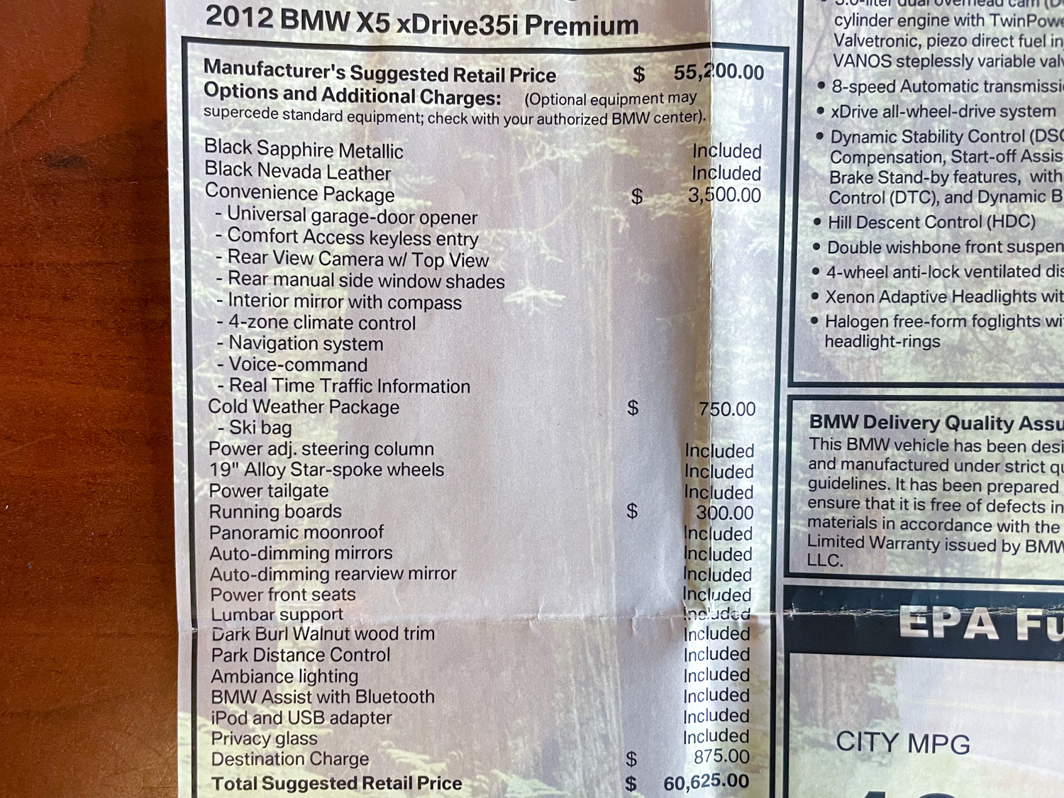 BMW X5 '12-22